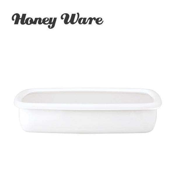 Honey Ware（ハニーウェア）Konte 浅型角容器 LL リリーホワイト｜daily-3