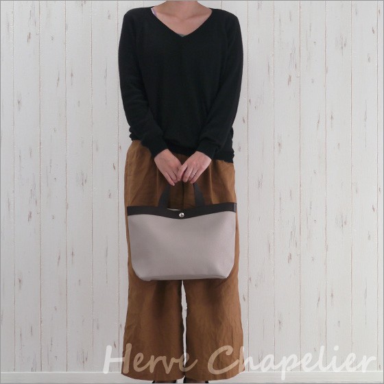 並行輸入品】エルベシャプリエ コーテッドキャンバス スクエアトート