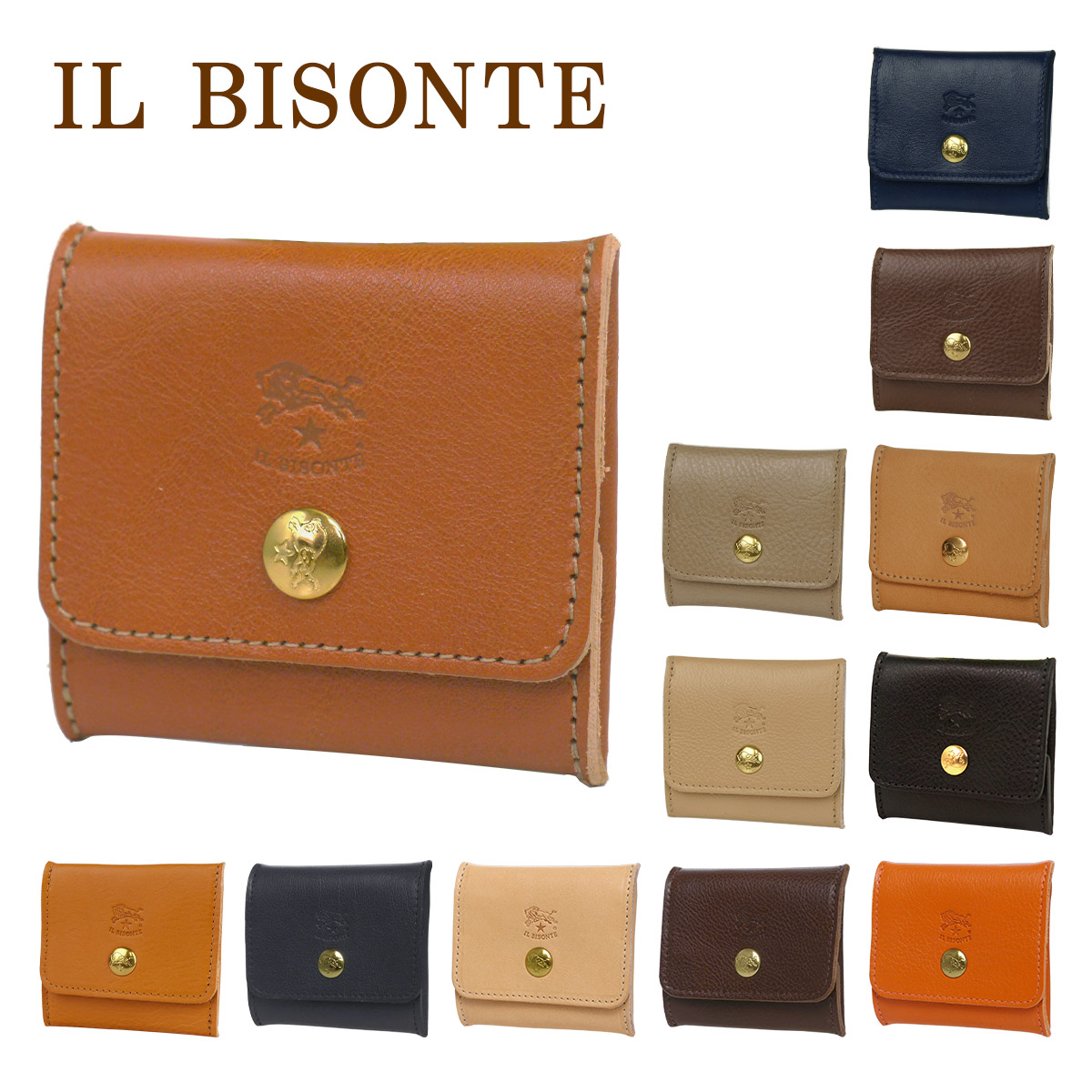IL BISONTE イルビゾンテ 長財布 小銭入れ付き レザー メンズ