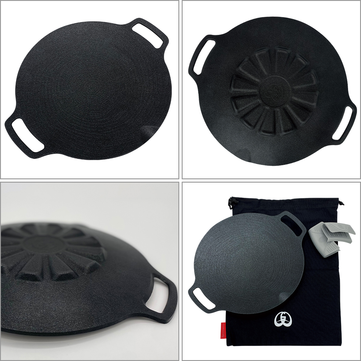 マルチグリドル JHQ 正規販売店 25cm 丸型 鉄板フライパン ミトン ケース付 JHQ SM1109ES IH対応 直火（ガス火）対応 MULTI GRIDDLE |  | 06