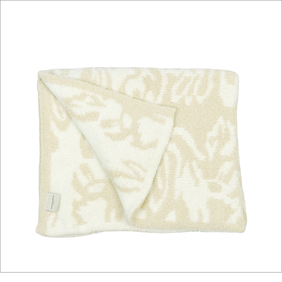 【新品未使用】kashwére カシウエア ブランケット ダマスク柄 Kashwere カシウエア ブランケット スロウ ダマスク ブルー