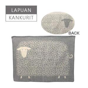ラプアン カンクリ（Lapuan Kankurit）ブランケット 90x130 KILI（ヒツジ柄） グレイ ・ ホワイト