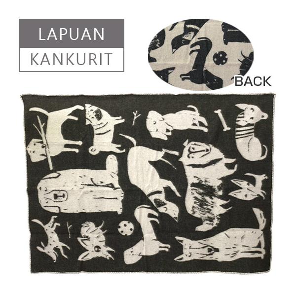 ラプアン カンクリ（Lapuan Kankurit）ブランケット 130x180 KOIRAPUISTO（イヌ柄） ブラック ・ ホワイト｜daily-3
