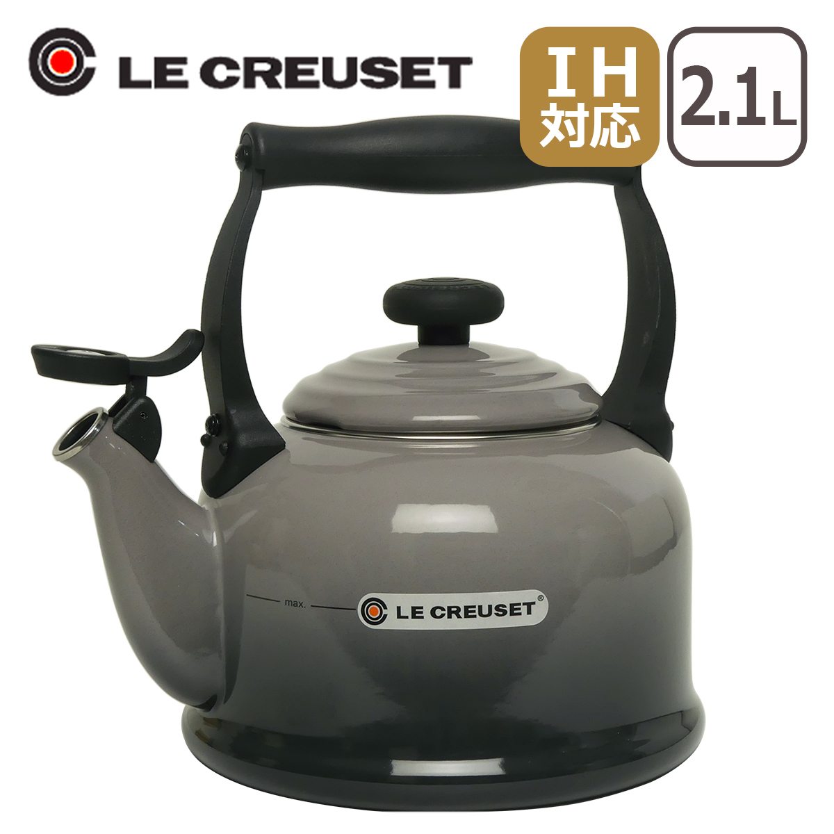 ル・クルーゼ トラディショナル ケトル フリント Flint 2.1L グレー IH対応 直火（ガス火）対応 Le Creuset :  lec524fltsi : daily-3.com - 通販 - Yahoo!ショッピング