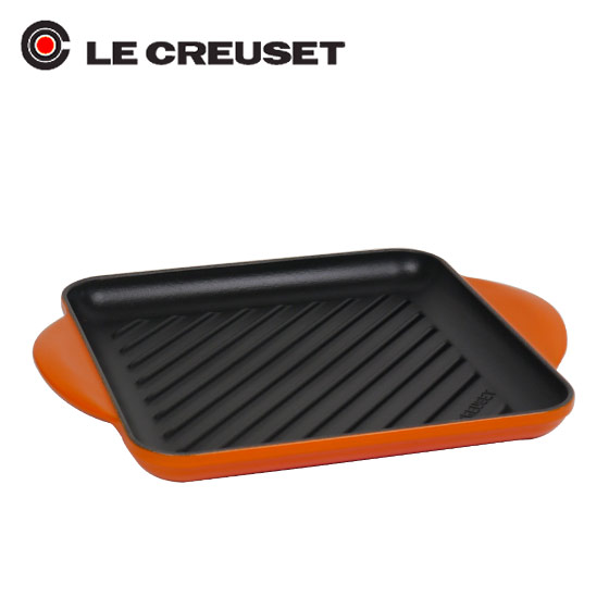 LE CREUSET - ル・クルーゼのグリルとゴムベラです。 Amazon｜ルクルーゼ スクエアグリル 26cm オレンジ 20121-26-09