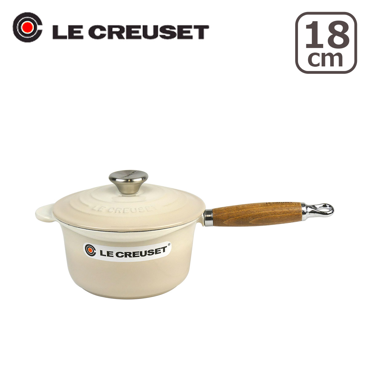 ル・クルーゼ ソースパン 18cm シグニチャー SIGNATURE ウッドハンドル Le Creuset