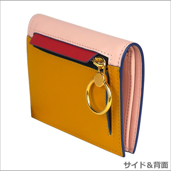 MARNI マルニ 二つ折り財布 小銭入れ付 PFMO0021Y0 LV589 ANTIQUE ROSE+GOLD+RED