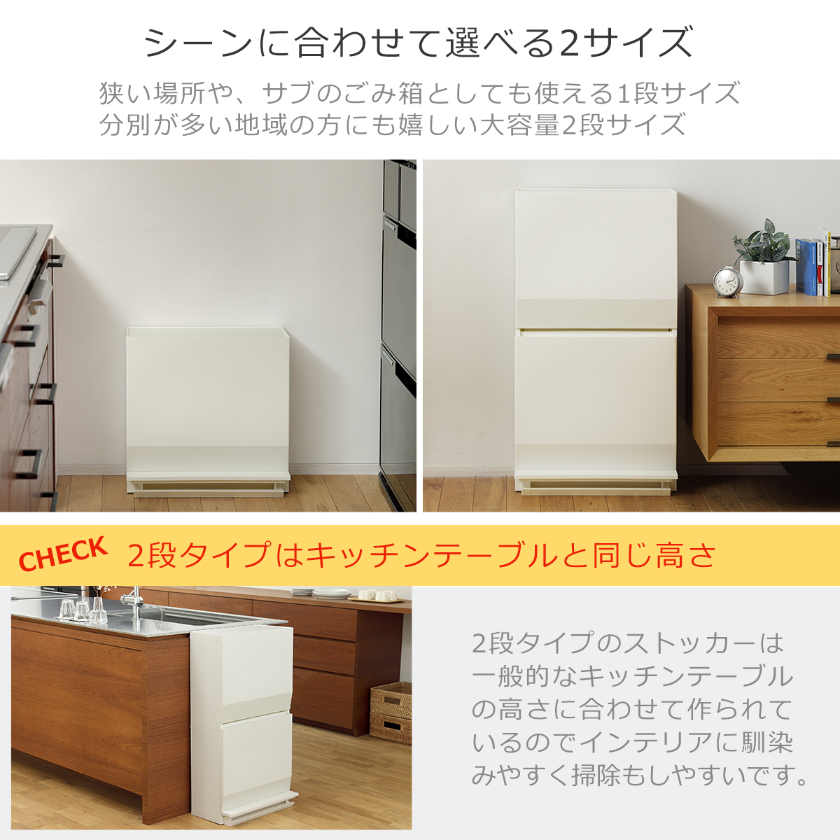 SOLOW ゴミ箱 ソロウ 通路で使えるペダル分別ストッカー 2段 45L