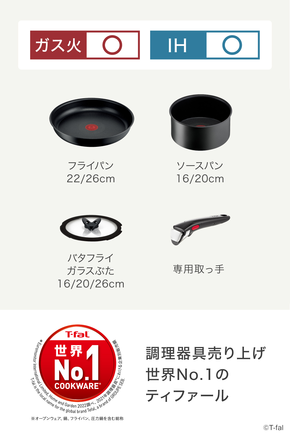 【限定色】ティファール フライパン セット8 インジニオ・ネオ IHチャコールグレー 8点セット L77298 IH対応 ガス ガス火 直火 兼用 T-fal 関連画像1