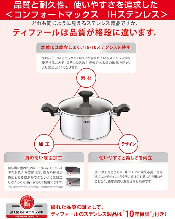 T-fal（ティファール） コンフォートマックス IH ステンレス ソース