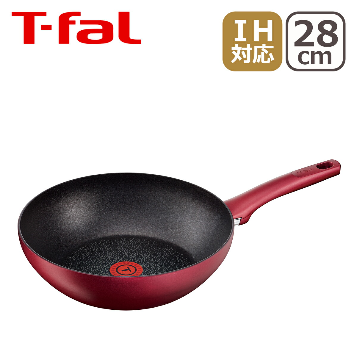 ティファール IH対応 直火（ガス火）対応 IHルビー・エクセレンス ウォックパン 28cm C62219 T-fal 