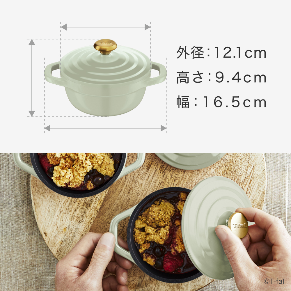 T-fal（ティファール） キャストライン エアココット セージグリーン