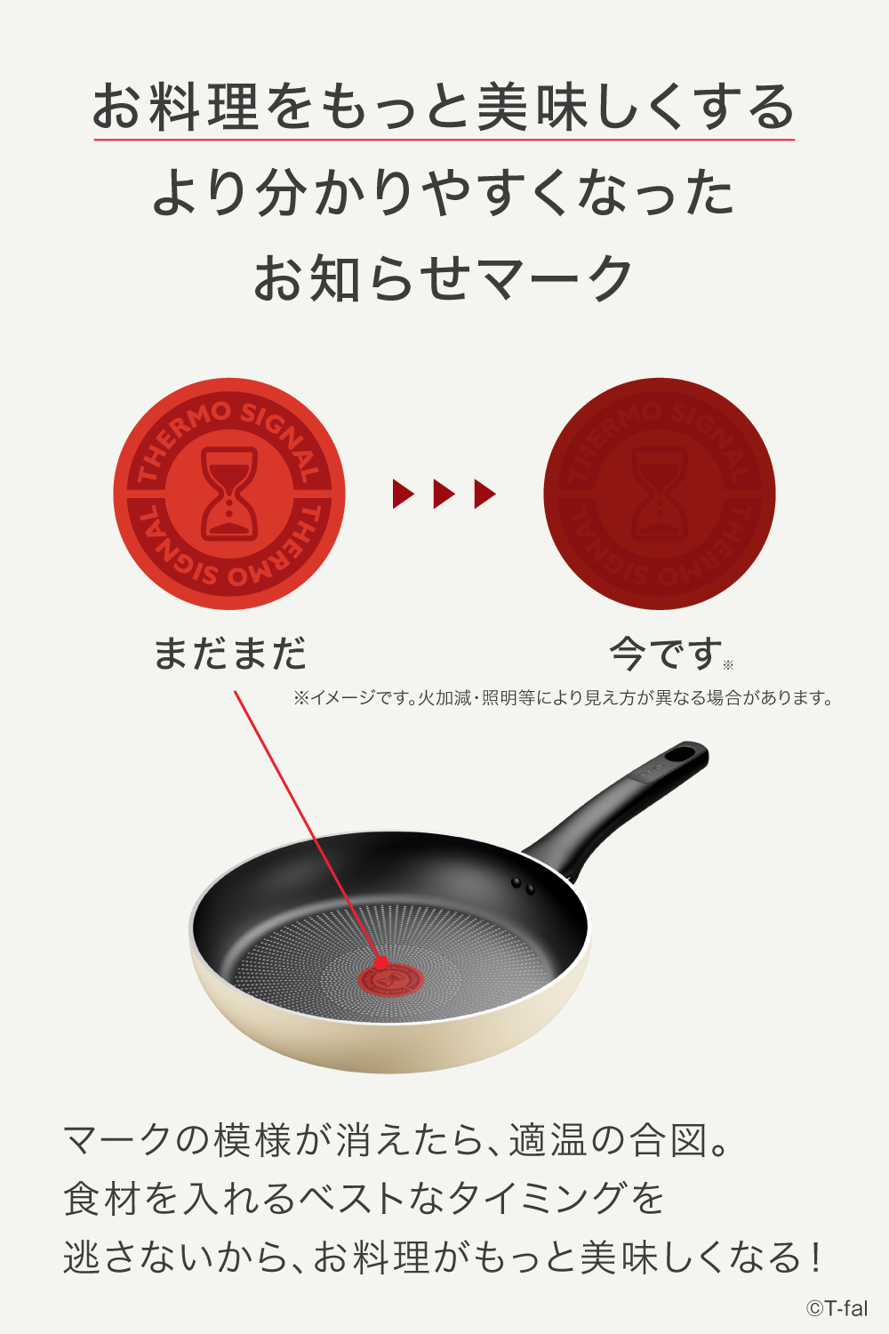 T-fal（ティファール） IHチタン・エクセレンス バニラ ベージュ