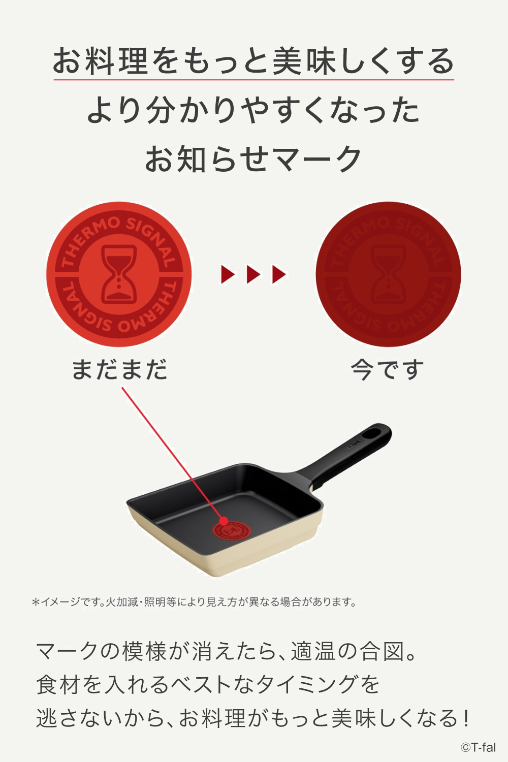 ティファール IHチタン・エクセレンス バニラベージュ エッグロースター 14×18cm G61618 卵焼き器 IH対応 ガス ガス火 直火 兼用 取っ手付き T-fal | T-fal | 03