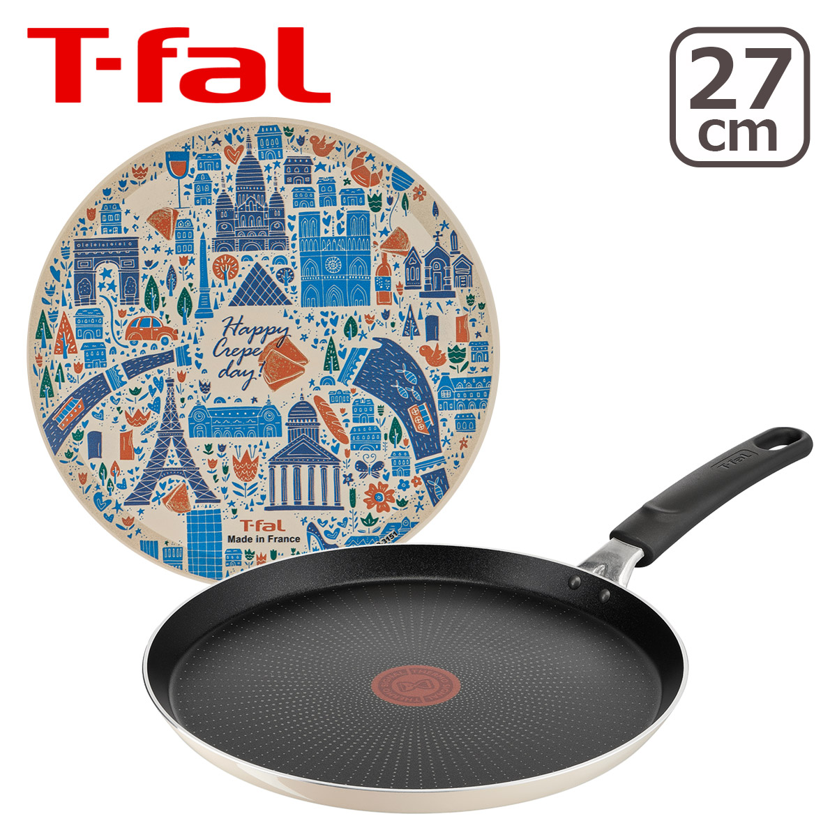 ティファール クレープパン ボナペティ フレンチパン 27cm B68811 直火専用（IH不可） T-fal