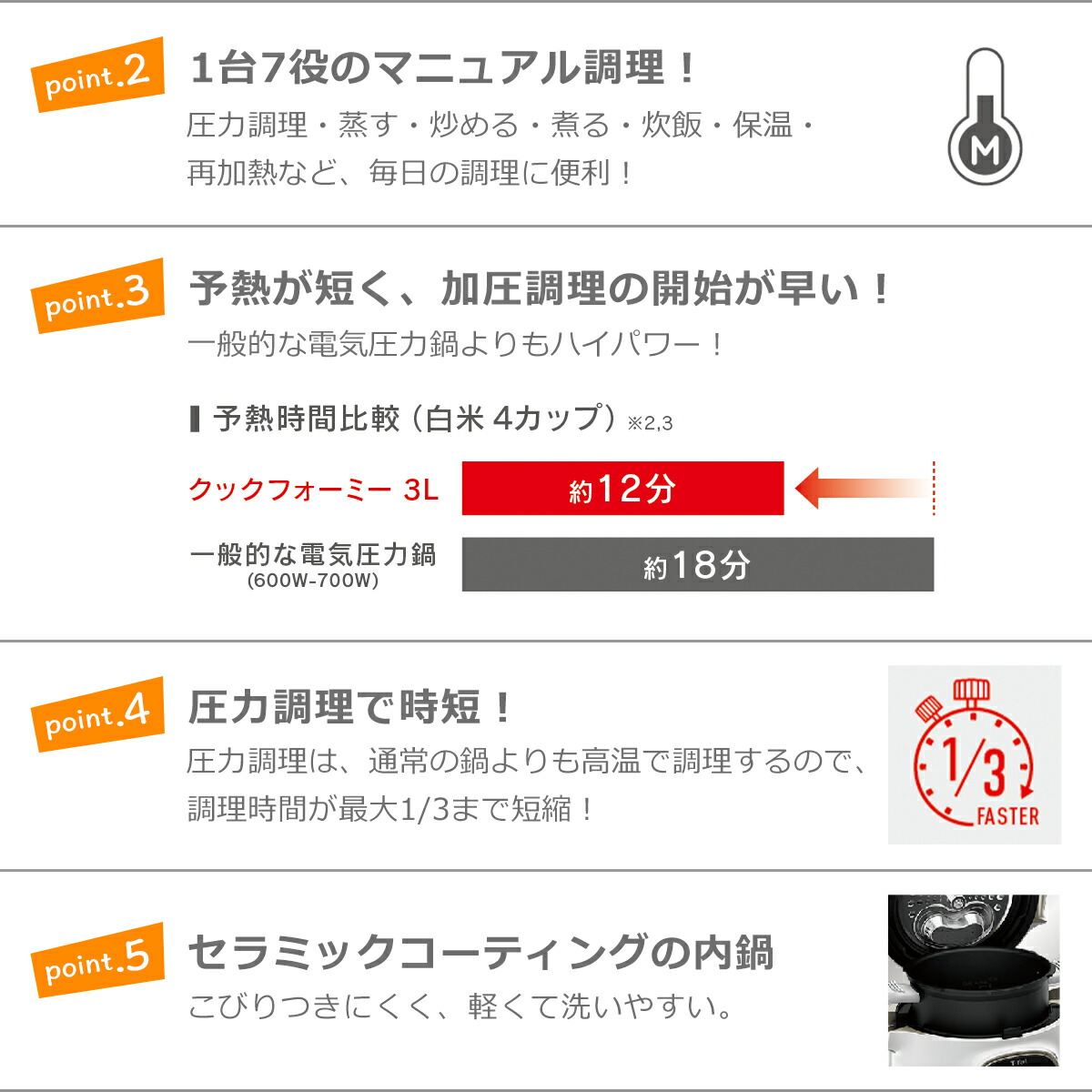 クックフォーミー ティファール ホワイト 3L CY8701JP マルチ