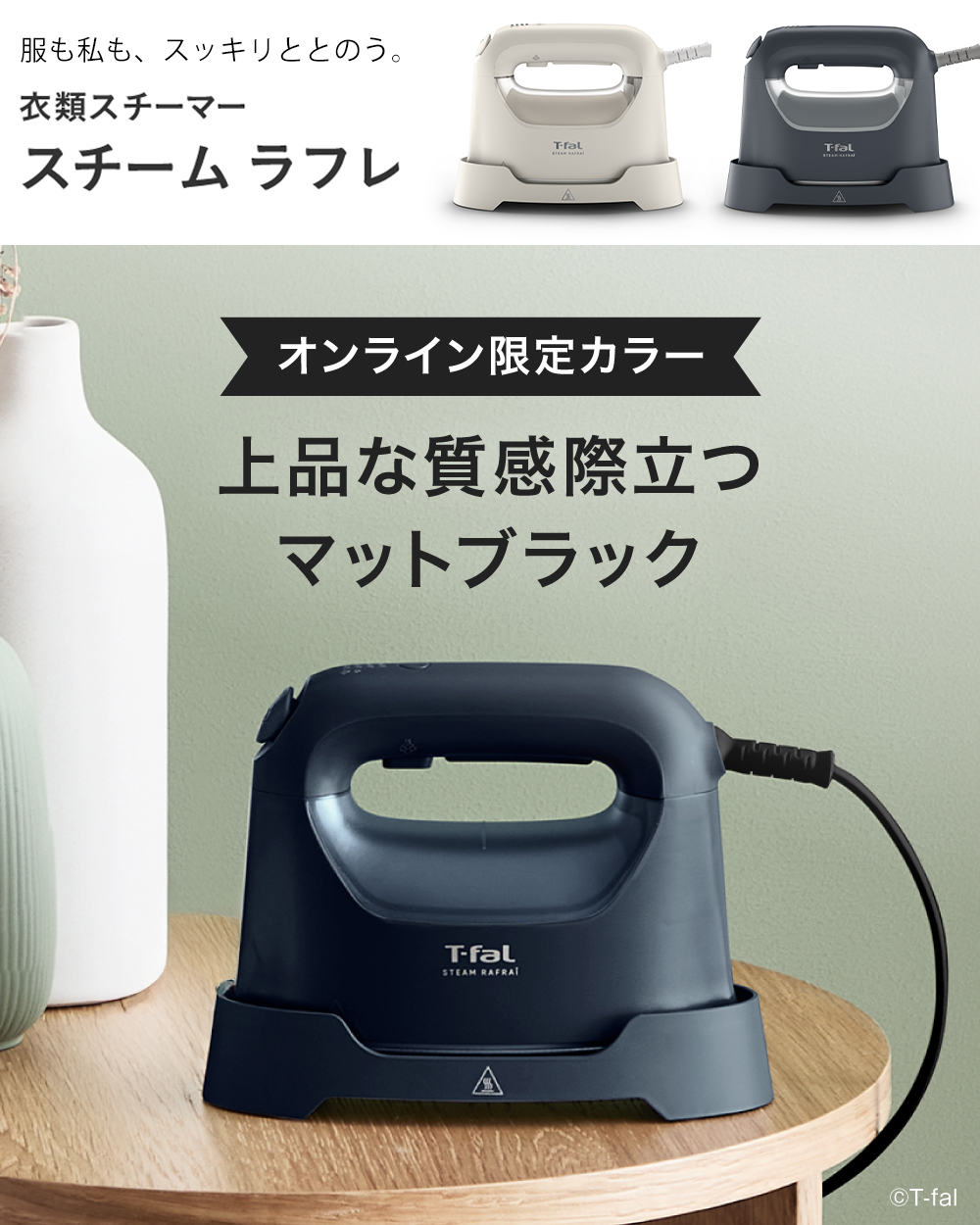T-fal（ティファール） スチーム ラフレ マットブラック DV8076J0
