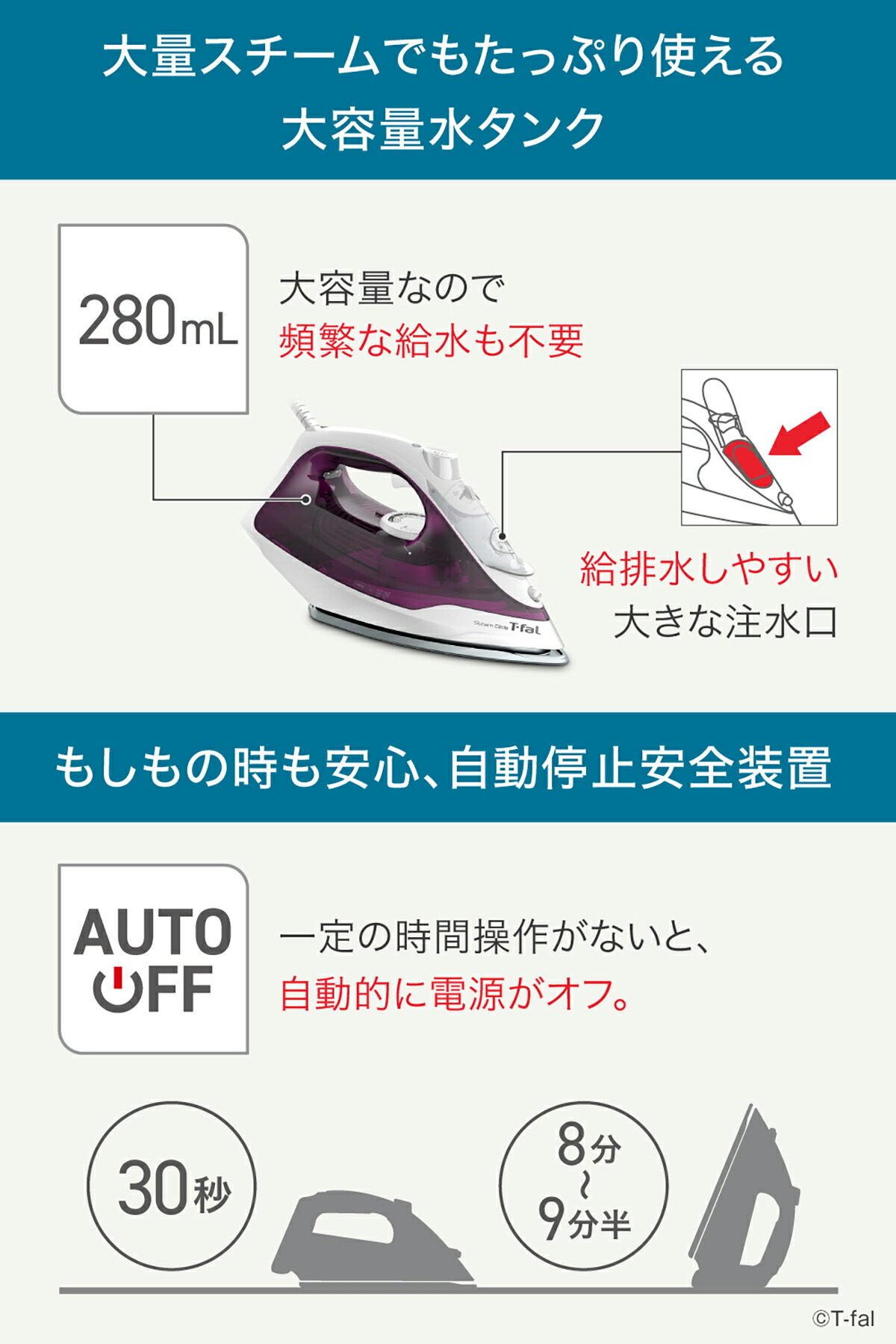 T-fal（ティファール） スチームグライド ライラック FV2881J0