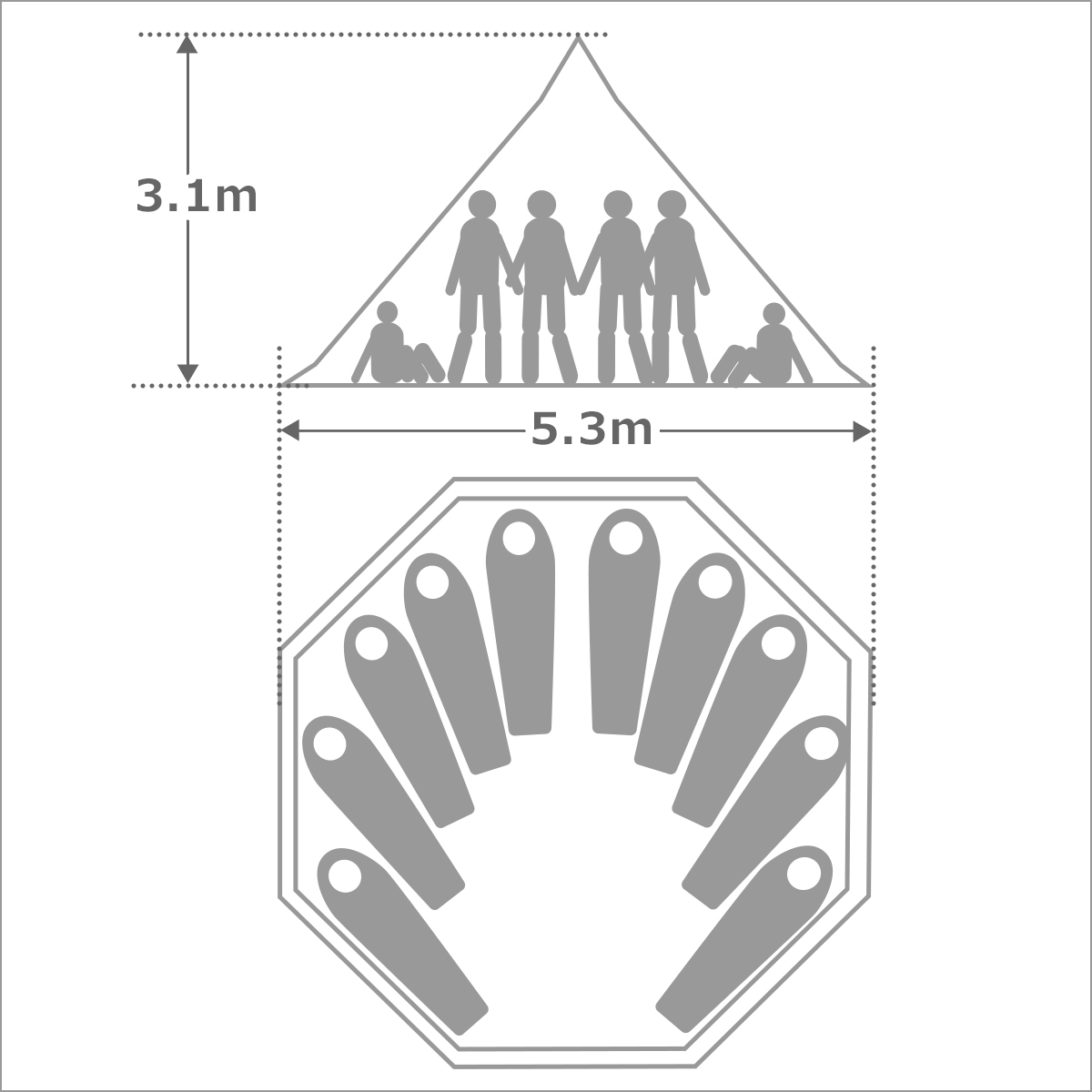 テンティピ ジルコン 9 light 11950 テント ワンポール 軽量 ティピーテント 就寝人数8-10人用 Tentipi Zirkon｜daily-3｜04