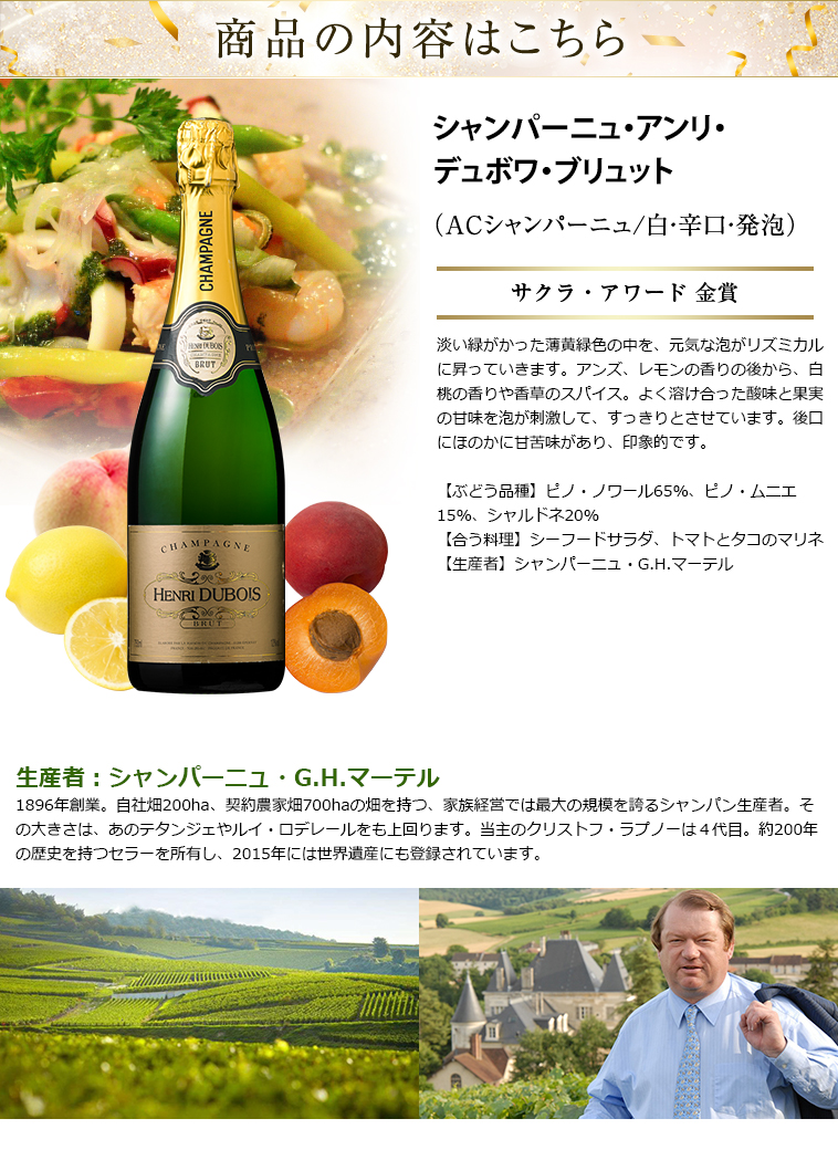 金賞入り 辛口シャンパン飲み比べ5本セット フランス ワインセット wine｜daily-3｜05