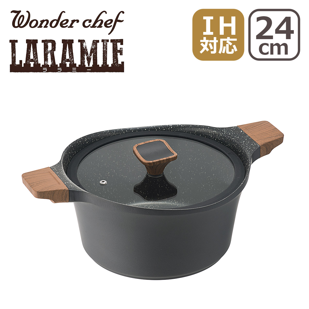 �����_�[�V�F�t �����~�[ �����24cm YLDN24 �K���X�W�t �A���~������ LARAMIE IH�Ή� �K�X �K�X�� ���� ���p Wonder chef