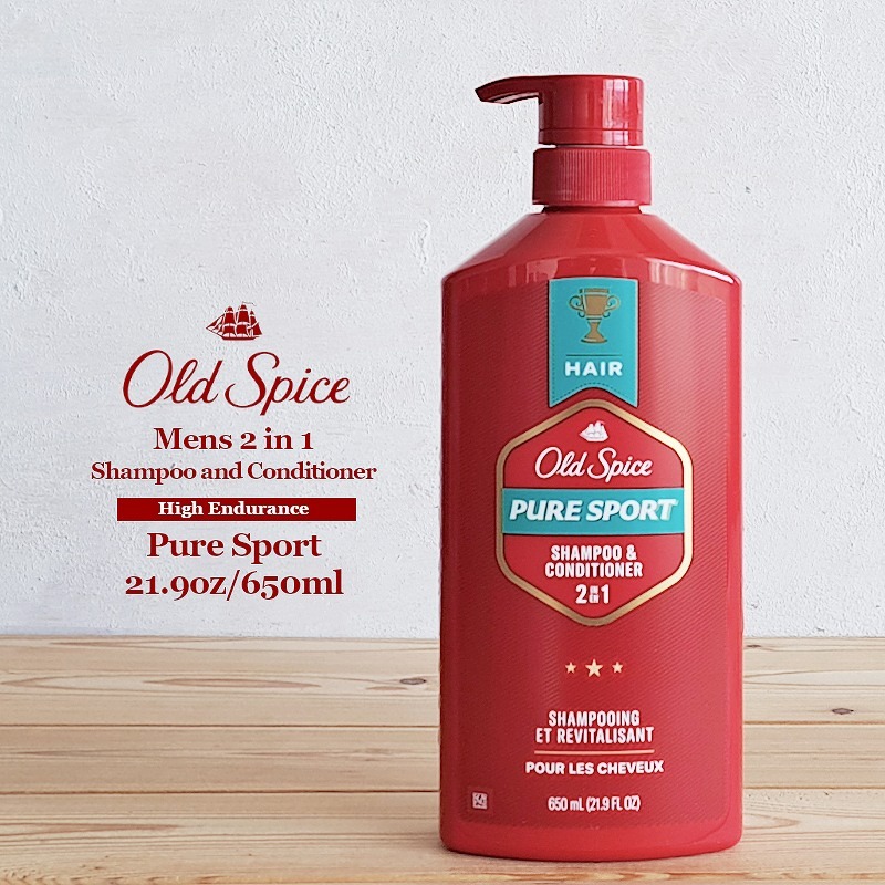 オールドスパイス 2in1 ハイエンデュランス シャンプー＆コンディショナー ピュアスポーツ 21.9oz 650ml Pure Sport ヘアケア メンズ バス Procter &amp; Gamble