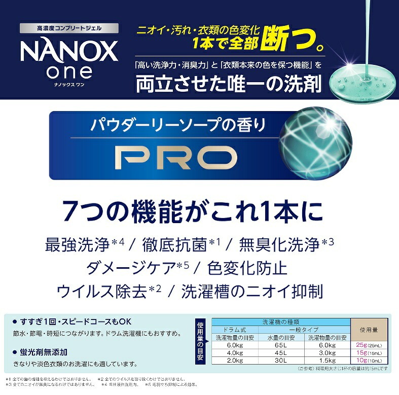 NANOX ナノックス ワン Pro 4kg 詰め替え用 高濃度 コンプリートジェル 無臭化洗浄 パウダリーソープの香り 徹底抗菌 ダメージケア ライオンハイジーン LION｜daily-shop｜03