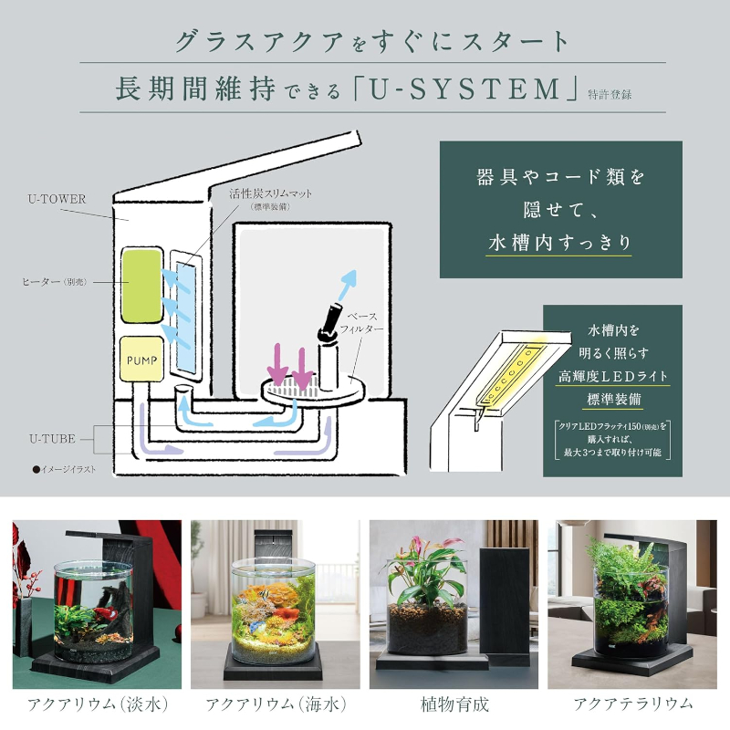 GEX（ジェックス） 観賞魚飼育水槽セット 水槽セット グラスアクア