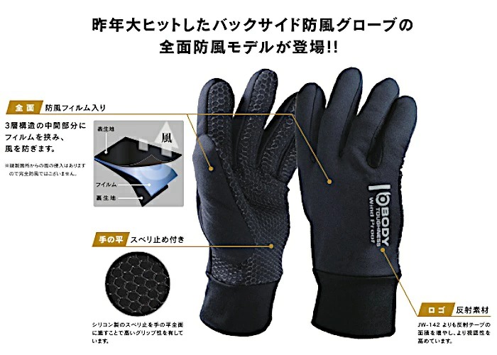 おたふく手袋 防風グローブ