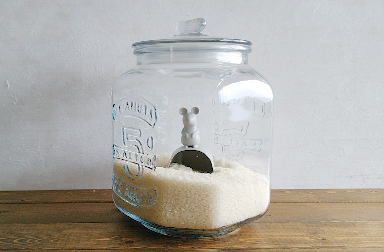米びつ おしゃれ 5kg 計量カップ クオリー セット ガラス容器 アンティーク クッキージャー 7L リビング QUALY