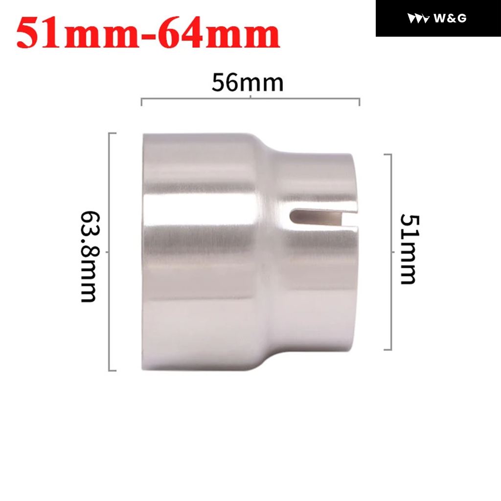 汎用 オートバイ バイク 排気 アダプター エスケープ 52MM 54MM 56MM 58MM 62MM 6451MM パイプ 接続リデューサーマフラー ステンレス | ブランド登録なし | 02