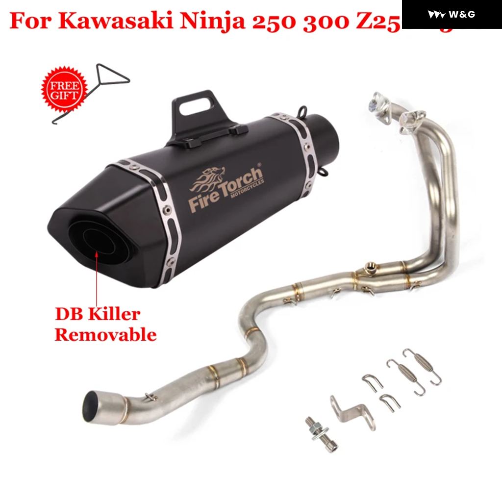カワサキ NINJA 250 NINJA 300 NINJA 250 300 Z250 Z300 2008 - 2017 オートバイ バイク 排気 エスケープ フロントリンク パイプ マフラー DBキラー