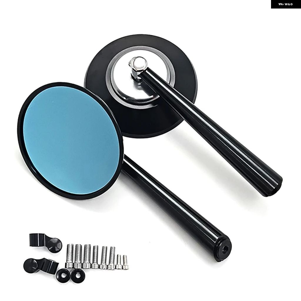 サイドミラー レトロ【美品】 並行輸入品 オートバイ ミラー 8/10MM レトロラウンドサイドミラー