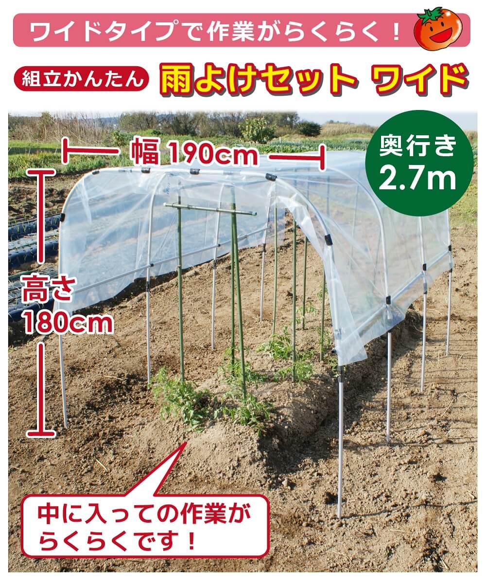 daim 組立かんたん雨よけセットワイド 奥行き 2.7m トマト 雨よけ 小型