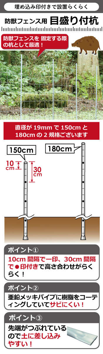 絶品】 daim 目盛り付電柵杭 φ20mm 1800mm 50本入 家庭菜園 防獣 電気柵 電柵杭 電柵 獣避け 支柱 ポール 防獣フェンス  動物避け 忌避用品 送料無料 cmdb.md