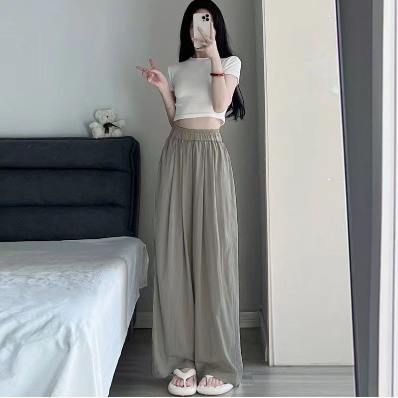 送料無料 ワイドパンツ レディース 夏 涼しい 涼感 冷感 速乾 パンツ ボトムス ゆったり ガウチョパンツ タック入り タック ワイド 大きいサイズ |  | 03