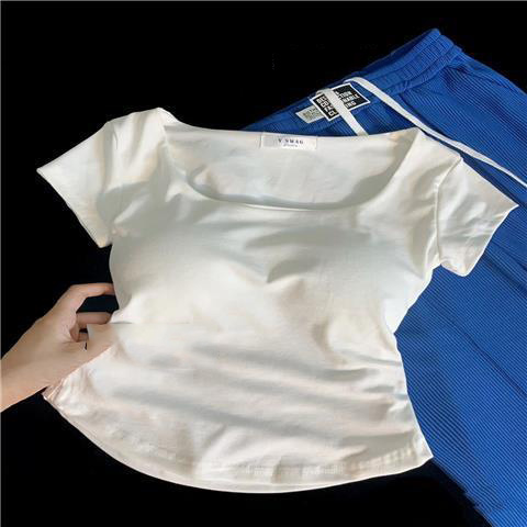 カップ付き 半袖 Tシャツ トップス レディース 大きいサイズ インナー 下着 ブラトップ 無地 速乾 ストレッチ 伸縮性 通気性 締め付けない |  | 01