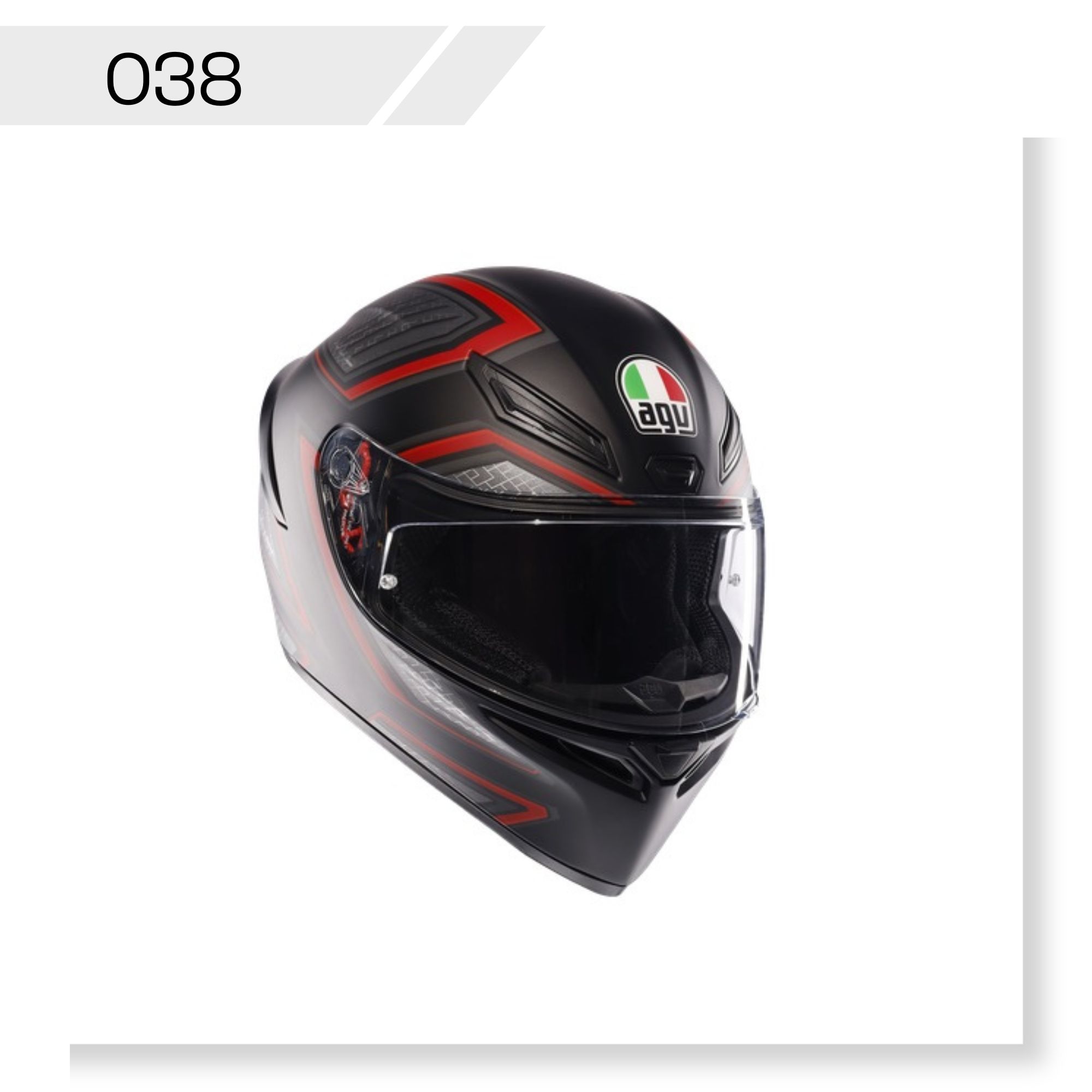 【公式】K1 S JIST Asian Fit-SLING MATT BLACK/RED　 安心の保証付き バイク用 フルフェイスヘルメット  AGV(エージーブイ)