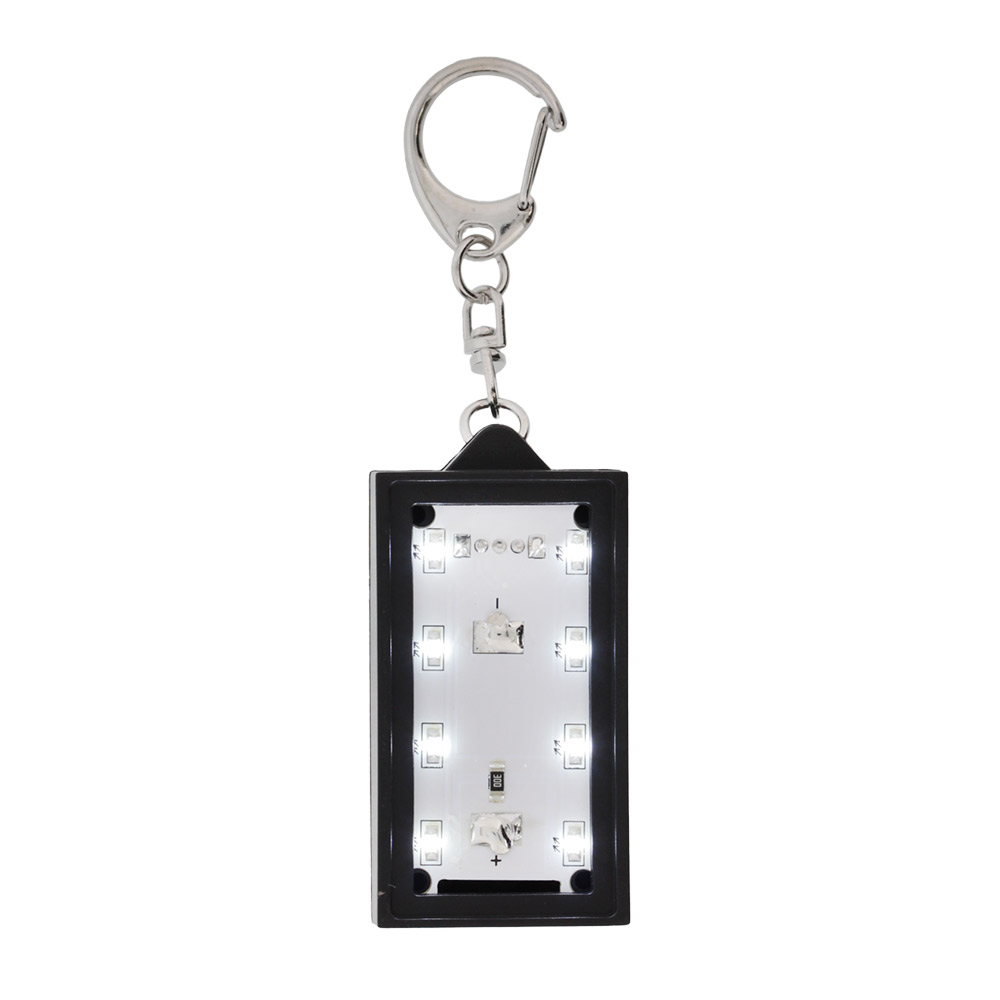 LEDライト付きキーホルダー オリジナル印刷 販促品 ノベルティー 黒