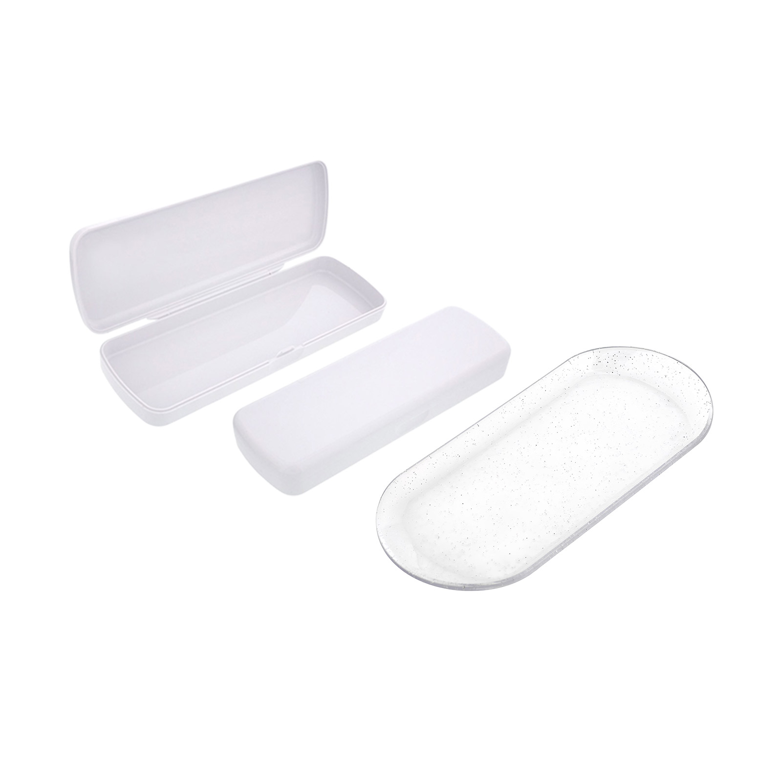 ペンケース 無地 プラスチック ABS製 マルチケース 印刷商材 ホワイト