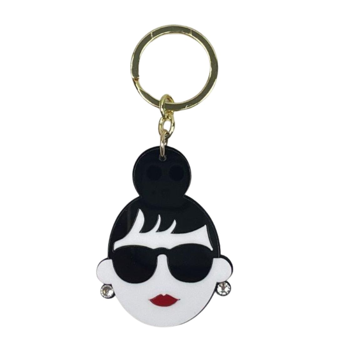 HAPPY FACE EMMA キーホルダー CHARM サングラス LADY アクリル