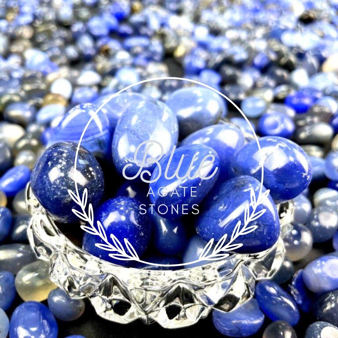 青瑪瑙（ブルーアゲート）磨き石｜サイズ別 500gパック 天然石