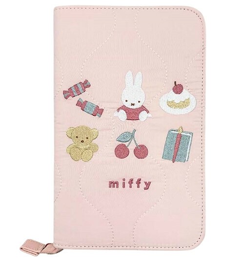キルト刺繍 フリーケース ミッフィー/MIFFY 母子手帳ケース 通帳ケース