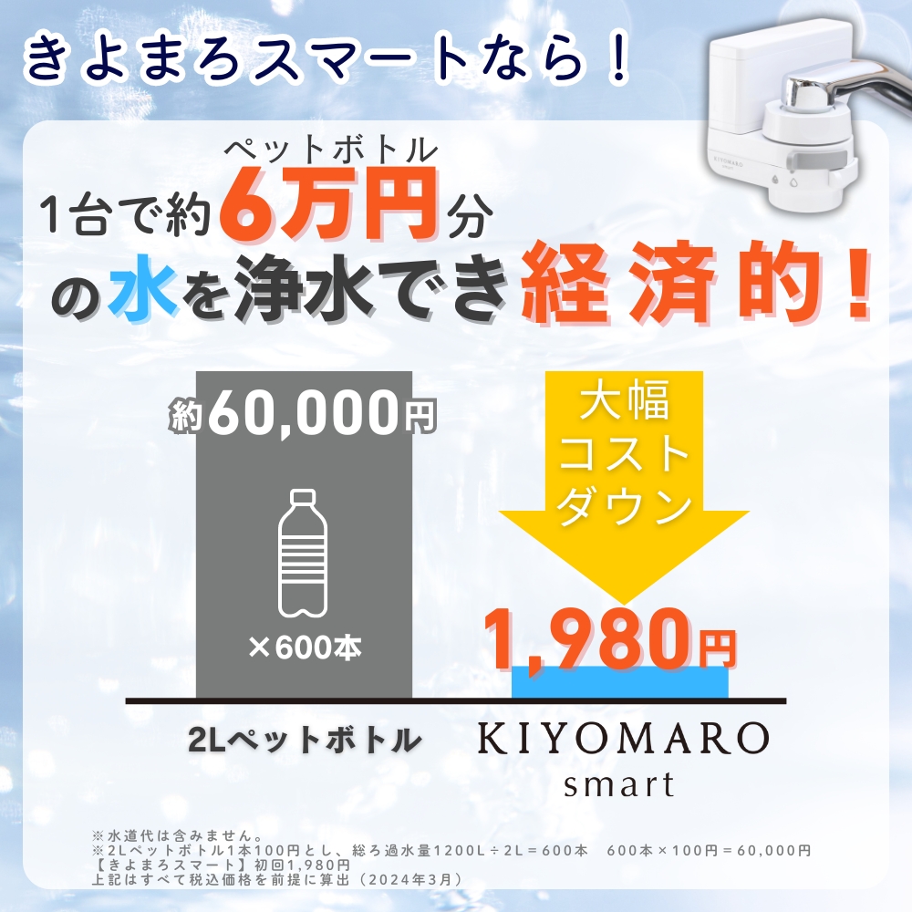 浄水器 蛇口直結 塩素除去 PFAS PFOS PFOA 12物質除去 きよまろスマート カートリッジ 1個内蔵 おすすめ プレゼント 取付け 簡単  コンパクト 一世帯一台限り : h710 : ダイト薬品Yahoo!ショッピング店 - 通販 - Yahoo!ショッピング