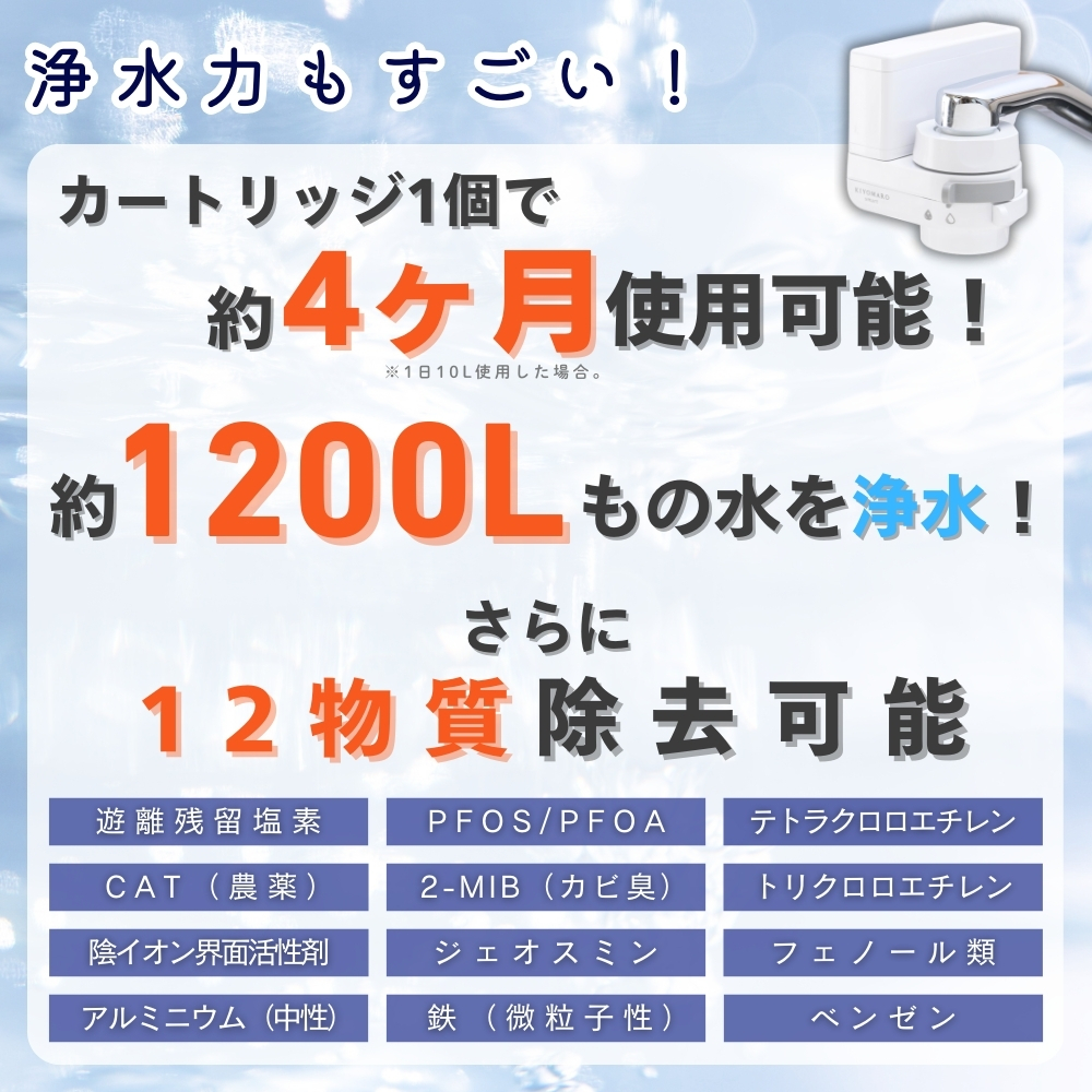 浄水器 蛇口直結 塩素除去 PFAS PFOS PFOA 12物質除去 きよまろスマート カートリッジ 1個内蔵 おすすめ プレゼント 取付け 簡単  コンパクト 一世帯一台限り : h710 : ダイト薬品Yahoo!ショッピング店 - 通販 - Yahoo!ショッピング