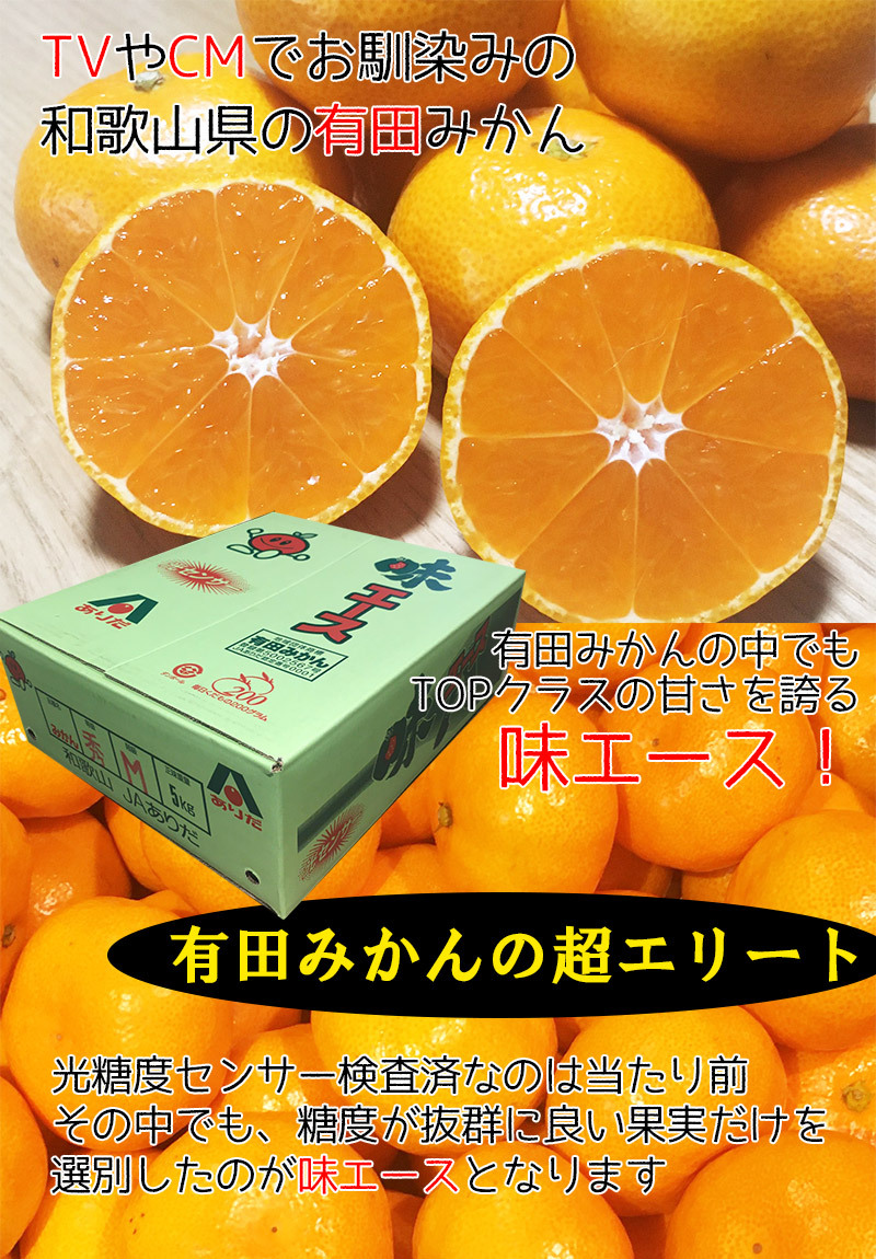 みかん 送料無料 有田 7.5Kg 和歌山県産 有田 完熟 味エース みかん 赤秀 Mサイズ 7.5kg 贈答用 和歌山 お歳暮 ギフト 糖度保証【予約  11月中旬頃から】 :citrus010-ajiace05:大和屋 旬果庵 - 通販 - Yahoo!ショッピング