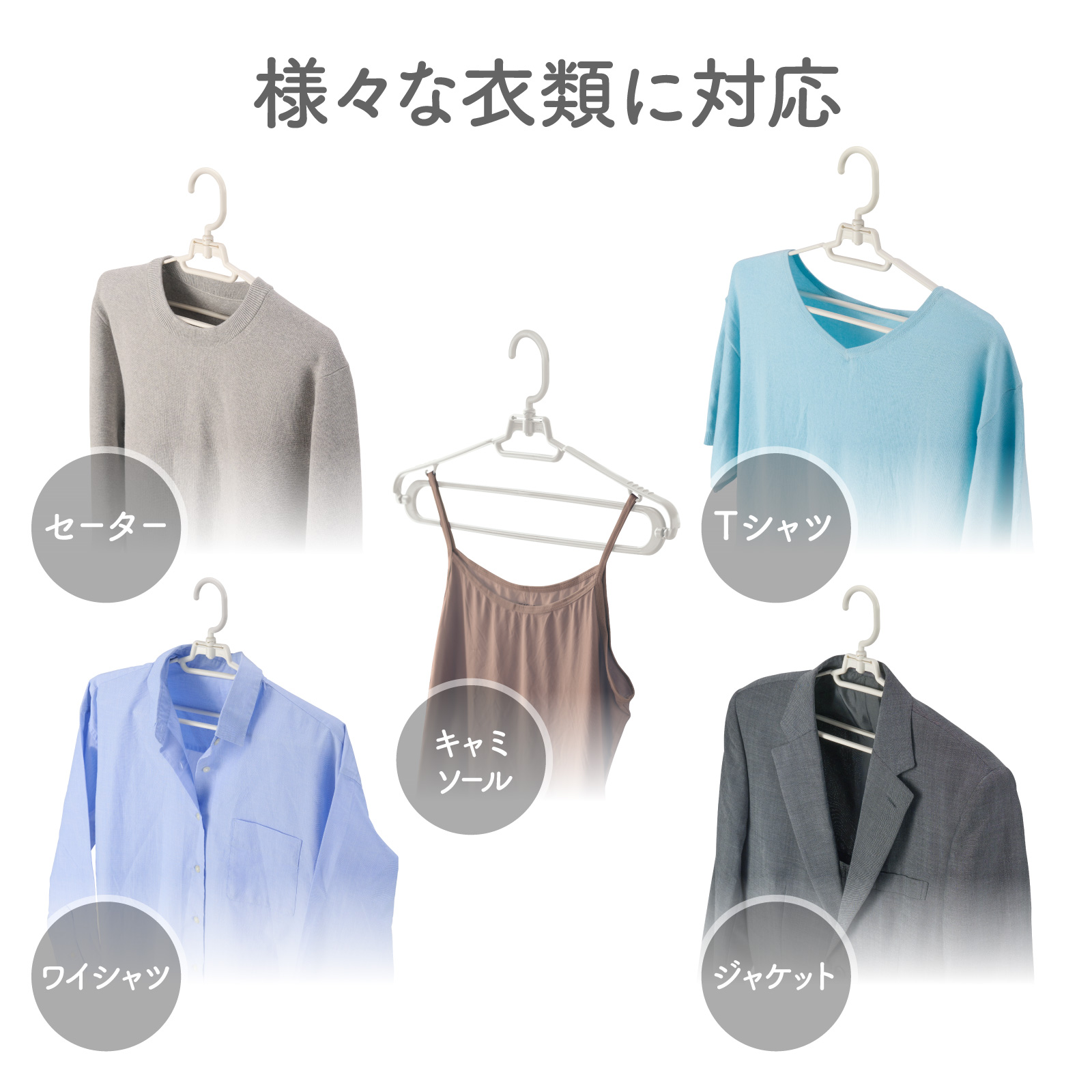 DAIYA（ダイヤ） 5本セット ハンガー 送料無料 スリム収納 早く乾く