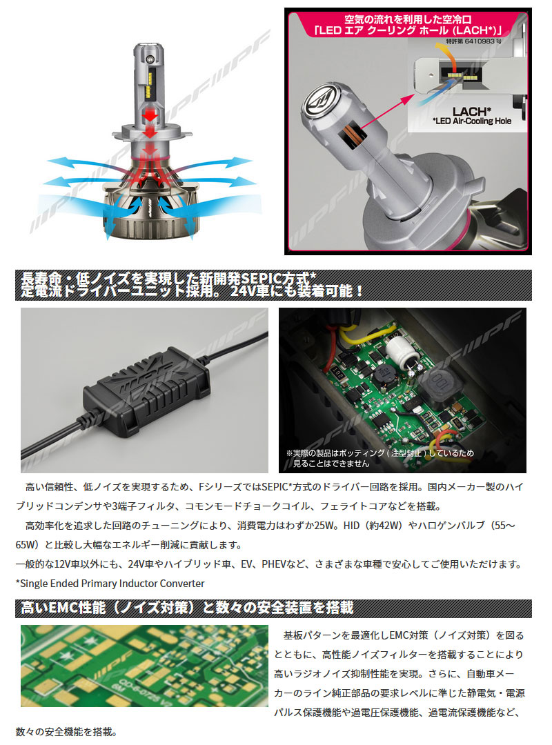 Amazon.co.jp: IPF ヘッドライト LED 車用 H4 Hi Lo切替 5000lm