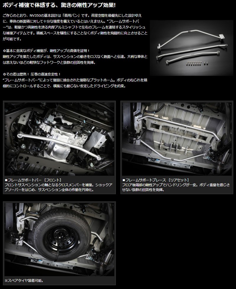 NV350キャラバン E26 標準ボディ 2WD フレームサポートセット 1台分