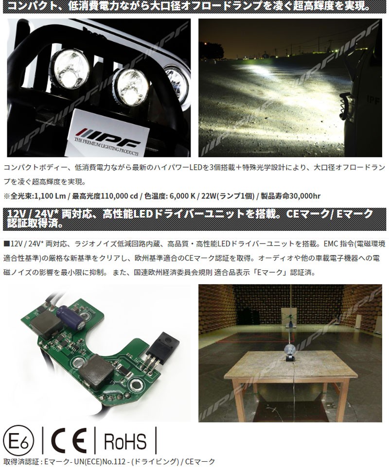 IPF オフロード LEDランプ 競技専用 スーパーラリーLED 本体2個 (S